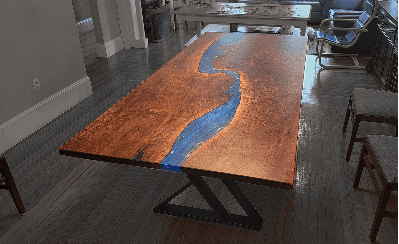 handcrafted walnut table